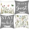 New Green Plant Print Letter Print Pillowcase Home Sofa Cushion Cover
