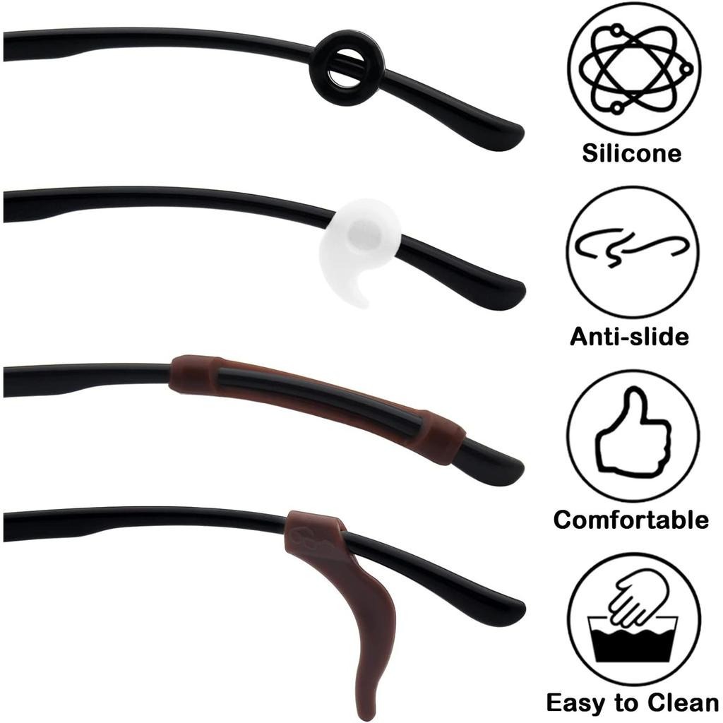 12 Paar Brillenhalter Silikon Brillenbügelhalter Anti-Rutsch Brillen Spectacle Stay Put Brillenstopper