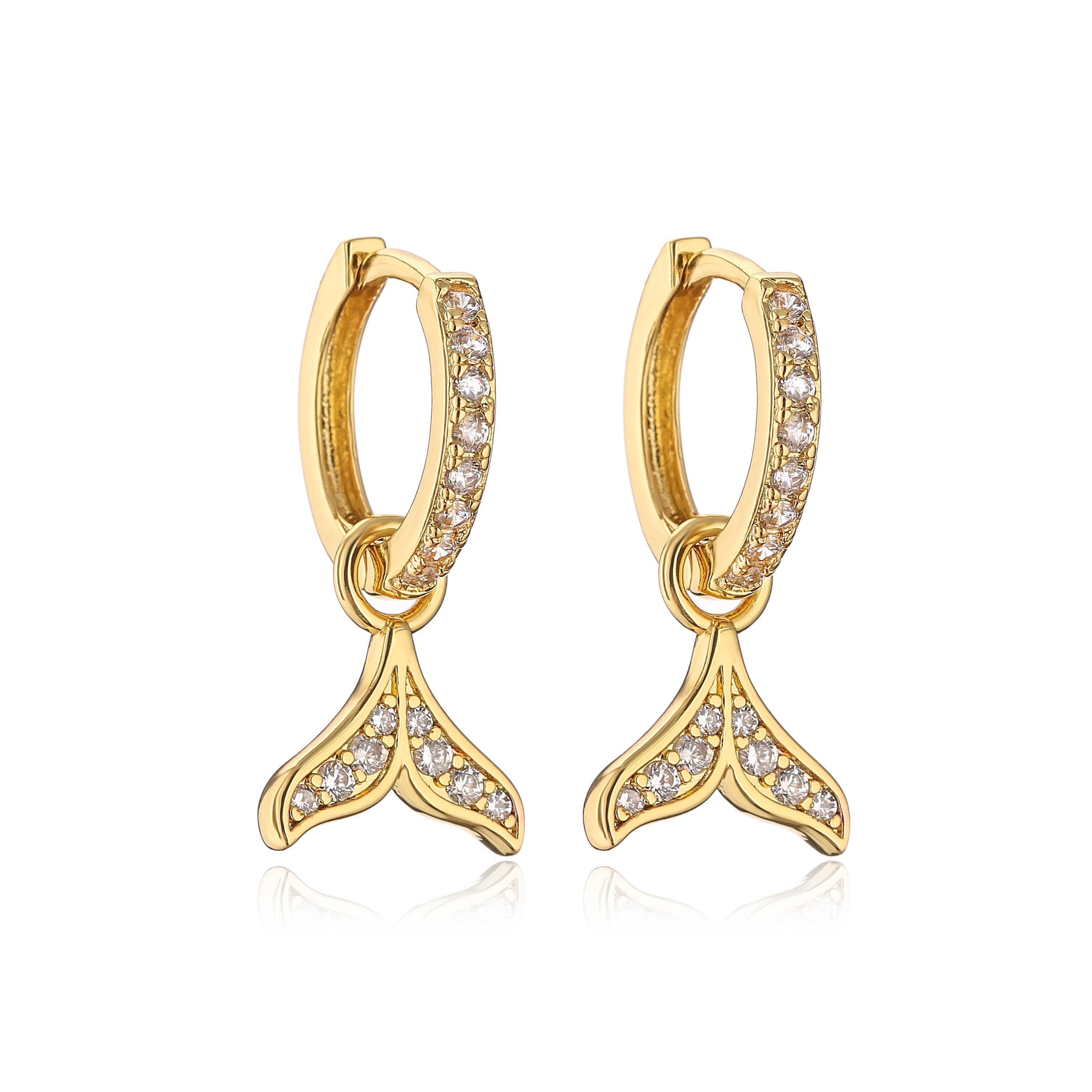 

HECHENG,Hanging earrings Zircon Lightning Short Pendant Drop Ear Ring Ear Bone Sweet Trend Female Zircon Hoop Earring for Women