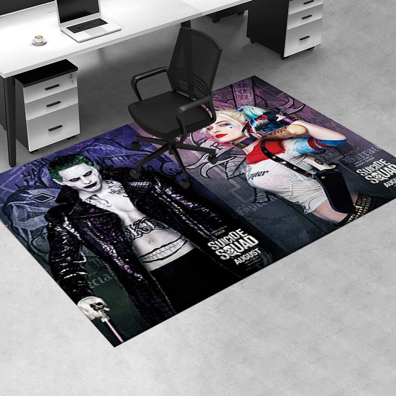 

Suicide Squad: Joker & Harley Quinn Movie Poster T-Shirt Office Mat Home Decor Office Desk Chair Rugs Chair Carpet for office Chair Mat Gift 60cm by 90cm