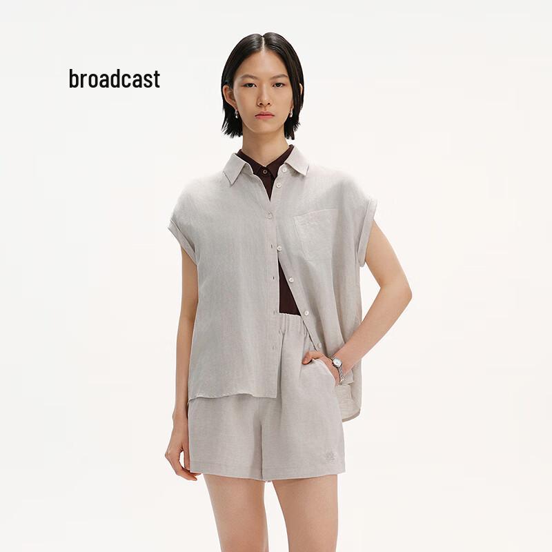 Broadcast Women's Loose Fit Linen Blend Sleeveless Blouse