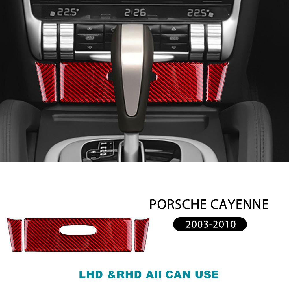 Real Soft Carbon Fiber Sticker For Porsche Cayenne 2003 2004 2005 2006 2007 2008 2009 2010 Ashtray Panel Interior Accessories