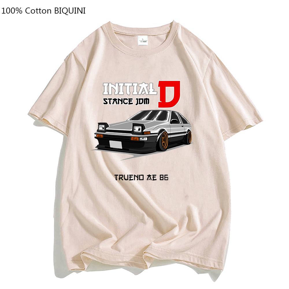 Initial D Tshirt Trueno AE86 Drift Car T-shirt Summer Fashion Mens Anime Printed T Shirt Casual Cotton Tees Hipster Hip Hop Tops