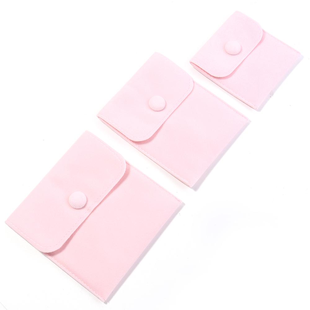 1pcs Jewellery Pouch Packaging Bag Soft Velvet Snap Button Gifts Packing Bag For Storing Rings Bracelets Necklace Accessories