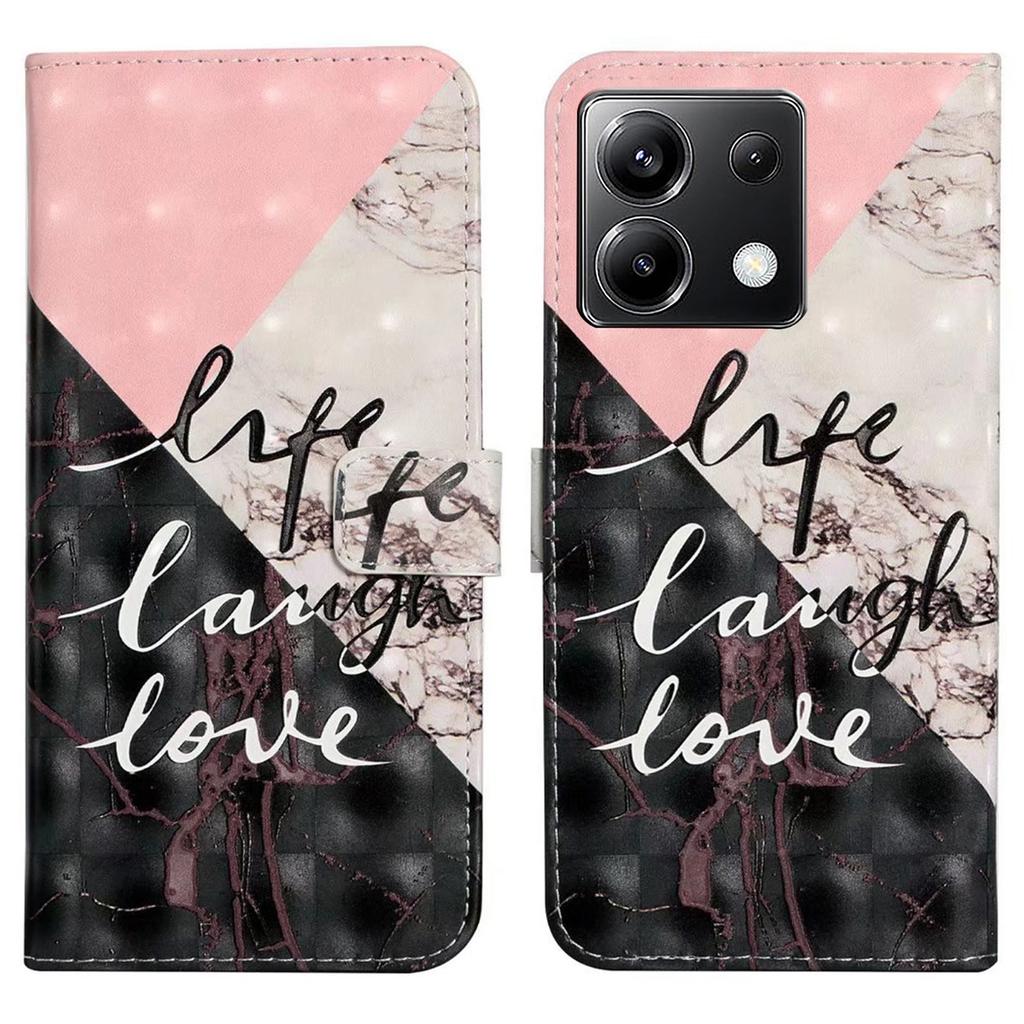 For Xiaomi Poco X6 5G/Redmi Note 13 Pro 5G Case 3D Creative Pattern PU Leather Stand Phone Cover