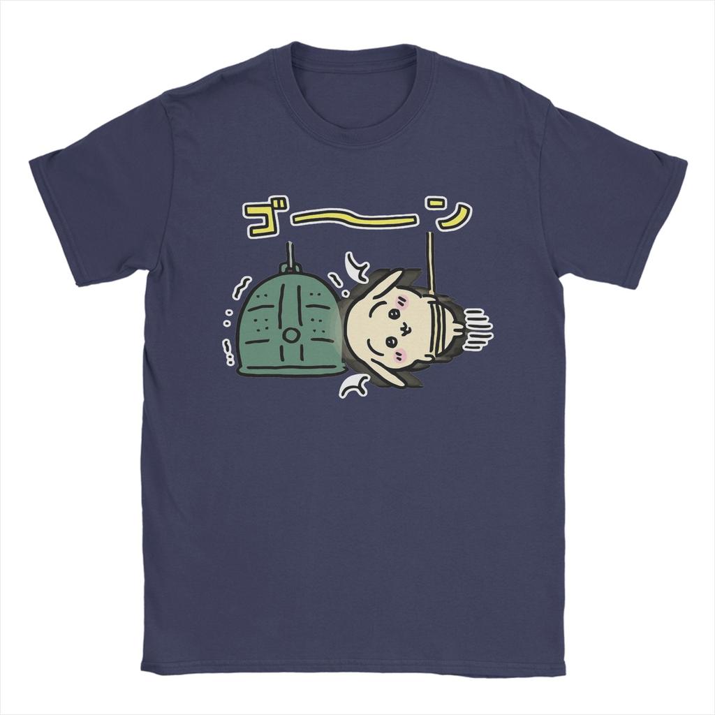 Chiikawas Buddhist TShirts for Men Vintage Pure Cotton Tees Crewneck Short Sleeve T Shirt Plus Size Clothes