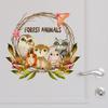 Creative Cartoon Animal English Wreath Door Paste Room Door Dormitory Decorative Wall Paste Removable Wall Sticker