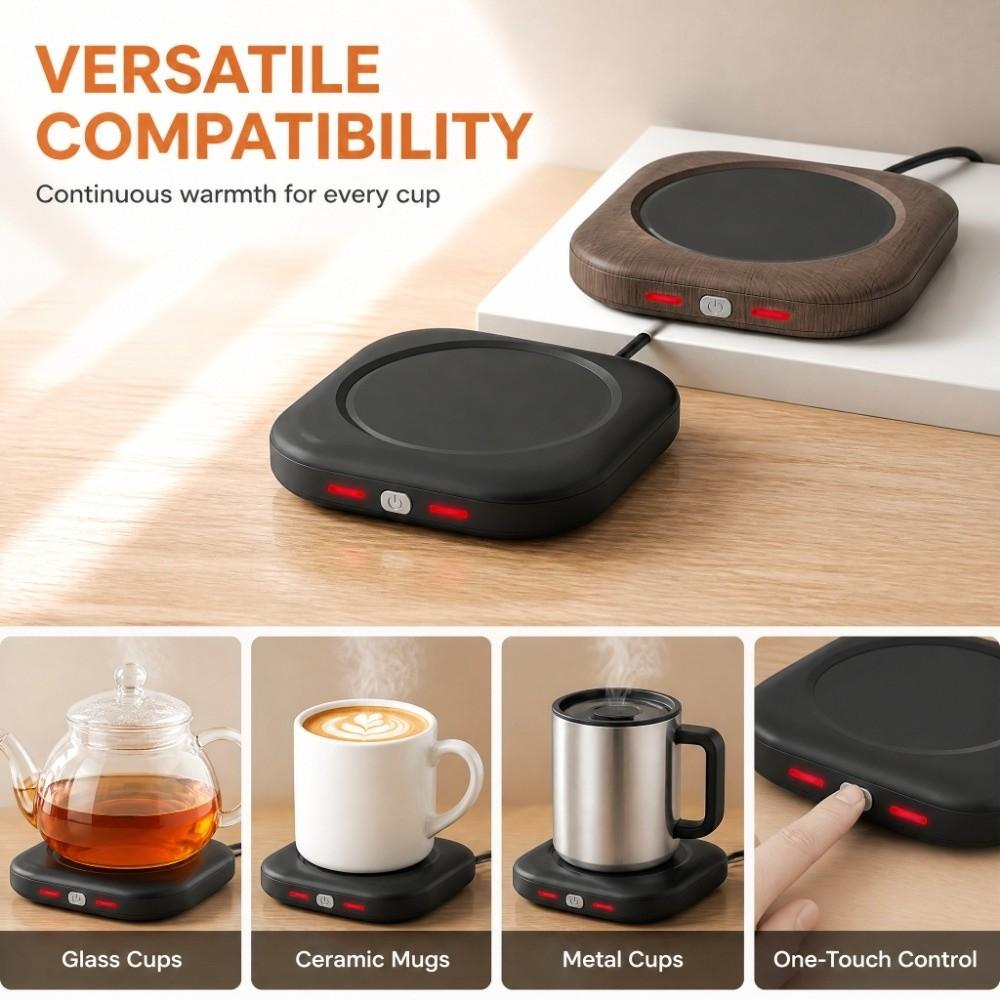 3 Temperature Setting Desk Cup Heater Auto Shut Off Smart Cup Warmer Coffee Mug Warmer  Desk Use