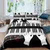Piano Keys Duvet Cover Set Rotating Musical Notes Bedding Set Tie Dye Bedding Set Retro Music Comforter Cover Bedclothes Queen