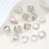 14 Piece Simple Luxury Ring Set for Women Fashion Smooth Wide Face Irregular Geometric Rings Daily Party Wear Jewelry Gifts New