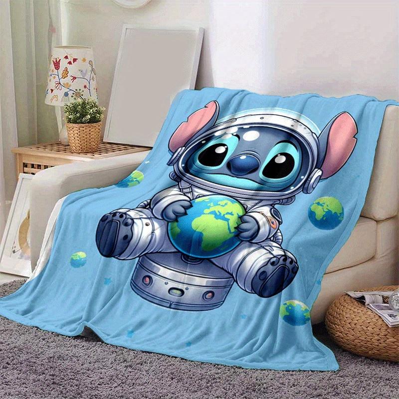 1pc Cute Stitch Printing Blanket - Soft, All-Season Throw for Living Room, Bedroom,Personalized Gift with Adorable Cartoon Design
