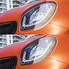 For Smart Fortwo 453 2014-2024 Smoke Black High-Gloss Pre-Cut Headlight Protection Film TPU PPF Anti-Scratch Car Vinyl Wrap Kit