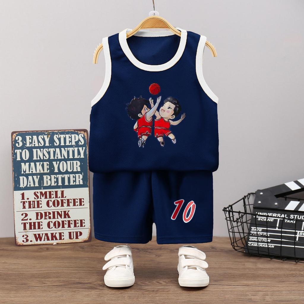 Ensemble Uniforme de Sport d'Été pour Enfants: Gilet et Short pour Garçon Moyens et Grands