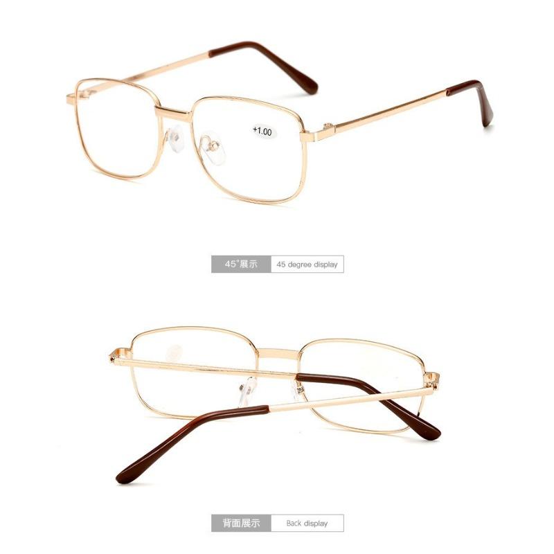 

Anti-Blue Light Blocking Fashion Reading Glasses Full-Frame Metal Eyewear HD Ultra Light Portable Eyewear for Men Women 0~+4.0 0 золотой