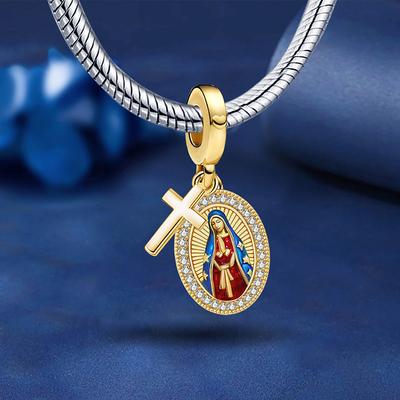 Copper Holy Mother Prayer Cross Series Charms Bead Diy Bracelet Bangle Making Gift Of High Quality Fine Jewelry