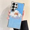Cat Cute Kitten Cartoon Plating Phone Case For Samsung Galaxy S24 S25 FE S26 Edge S23 Ultra S22 S21 Plus S20 Anti-Fall Airabag C