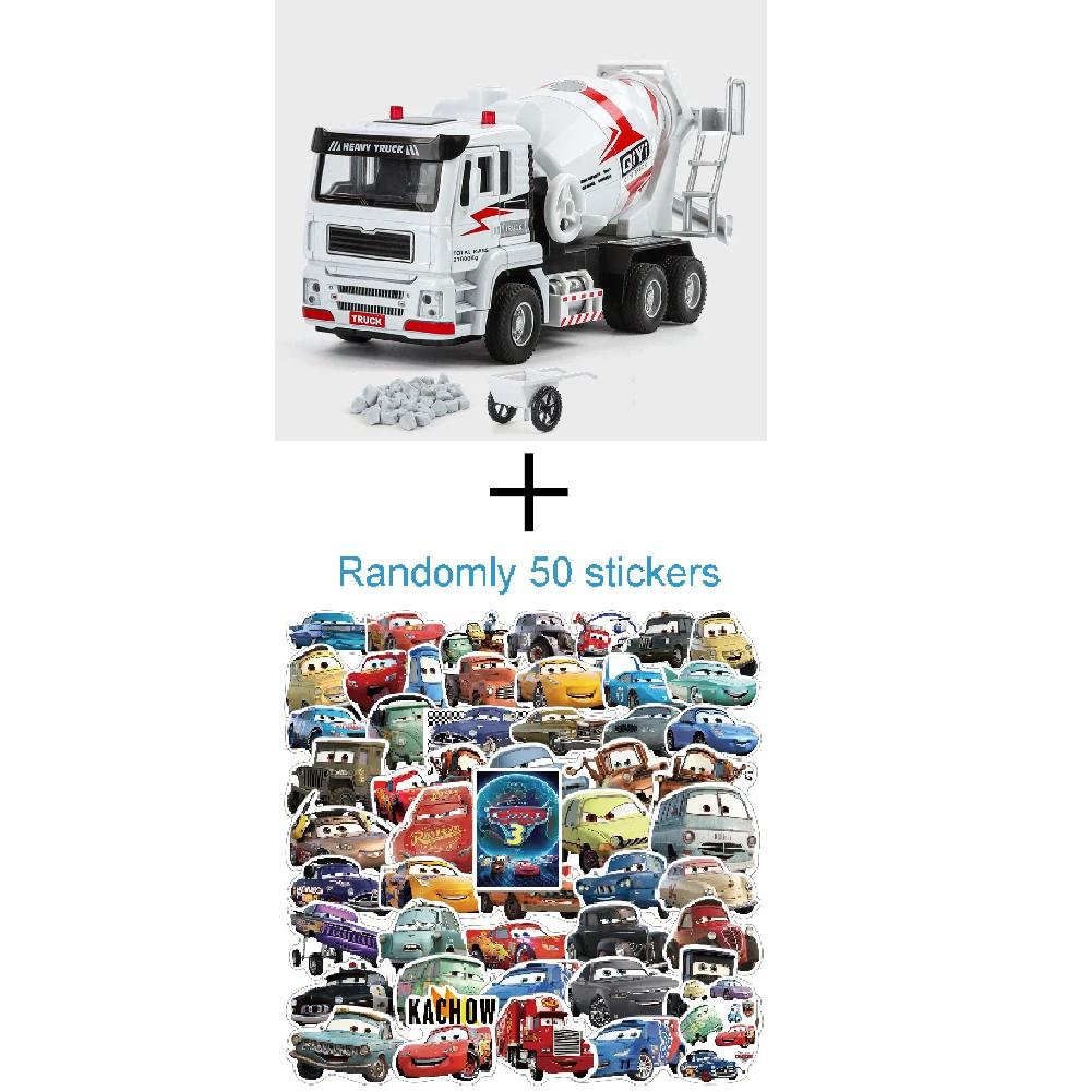 1:40 Electric Cement Mixer Truck Model Toy Alloy Diecast Sound Light Pull Back Engineering Vehicle Models for Boys Gifts