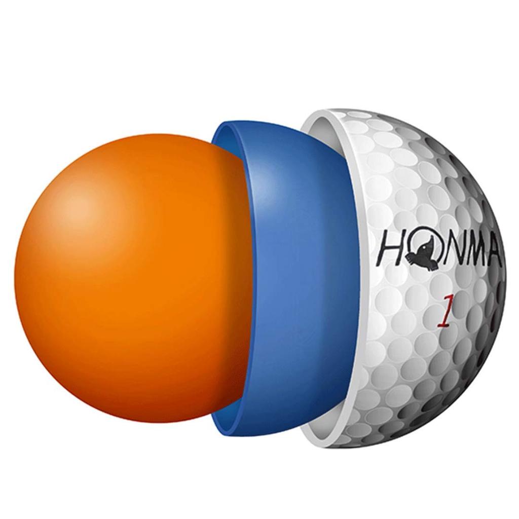 Honma Golf Balls 1 Dozen 12 Balls White Yellow 3 Pieces BT1908 TOUR WORLD Honma Golf TW-X HONMA/White/TW-X