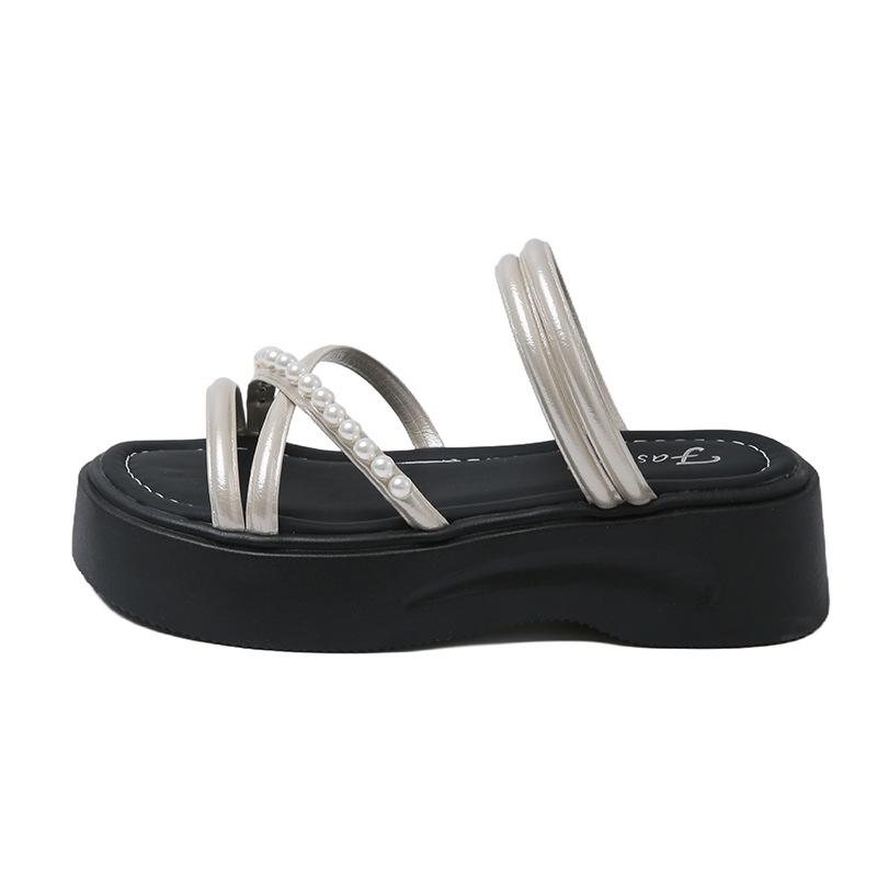 Xiaoxiangfeng office slippers summer outer wear muffin thick bottom cover toe sandals high sense 22 new