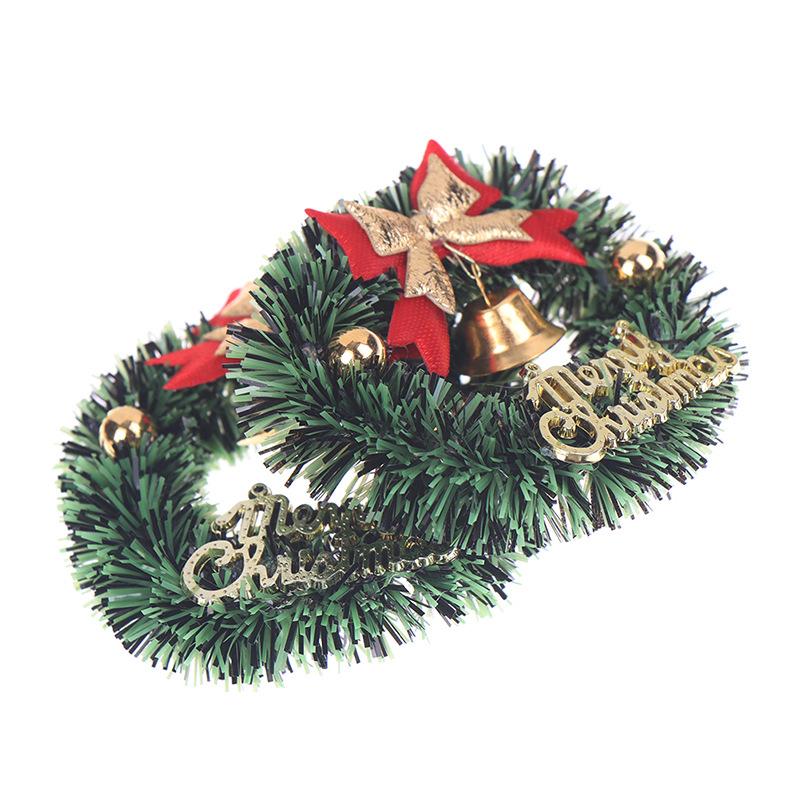 1PCS Miniature Christmas Mini Hanging Xmas Wreath Dollhouse Christmas Tree Garland Wall Grass Strip Home Decoration Accessories