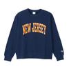Champion Long Sleeve for Crew Graphic Print Long Sleeve Navy X Orange T-Shirt Kids, Neck, 100% Cotton, T-Shirt, CKSY010Z,