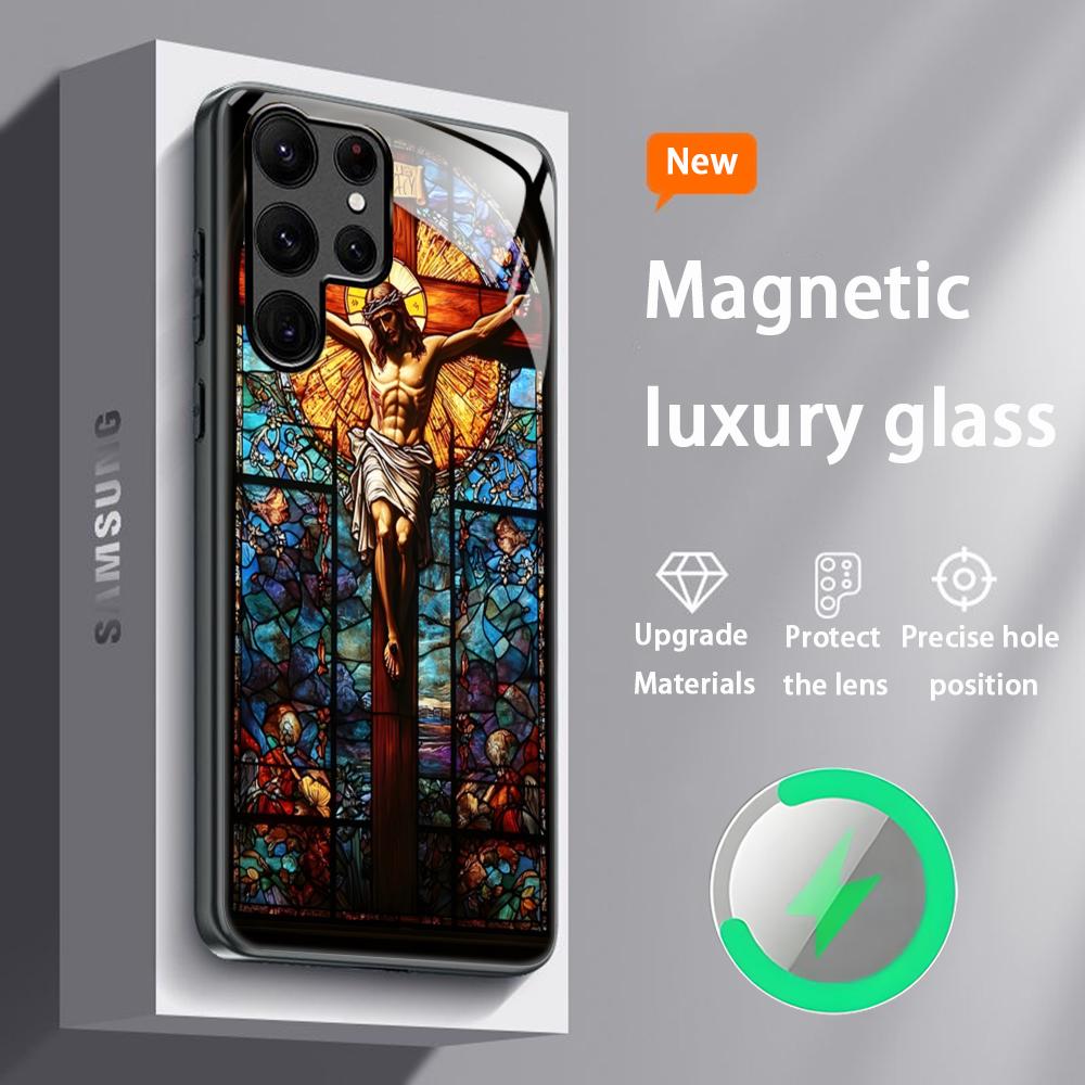 

Hot Therose window beauty Phone Case For Samsung S26 S25 S24 S23 S22 S21 S20 Plus Ultra Glass Magnetic Case Galaxy S24+