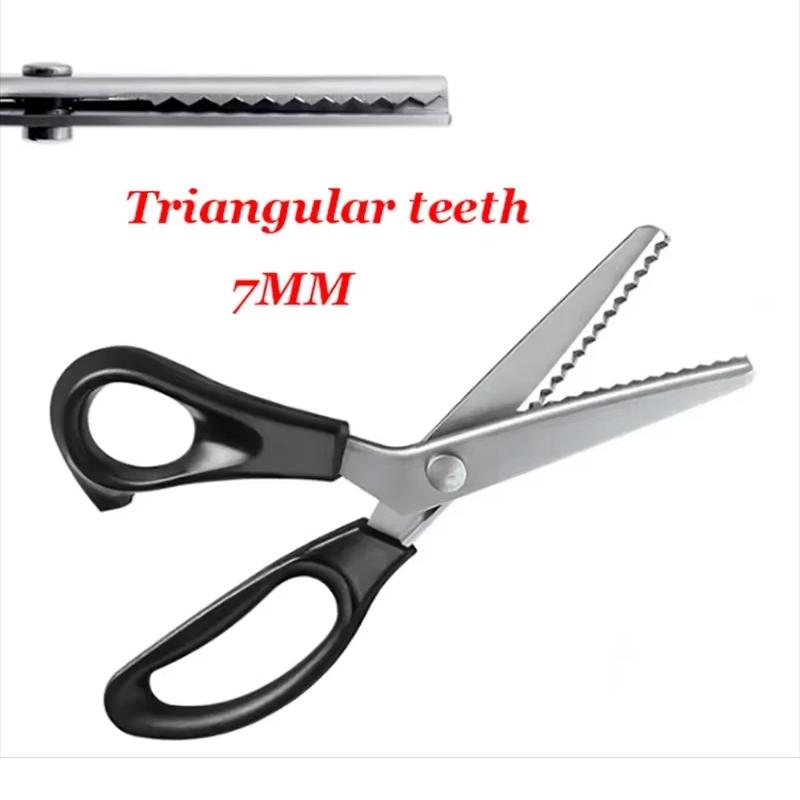 

7mm Triangular Scissor Stainless Steel Tailor s Scissors Professional Cloth Crafts Zig Zag Cut Dress Apparel Sewing Supplies