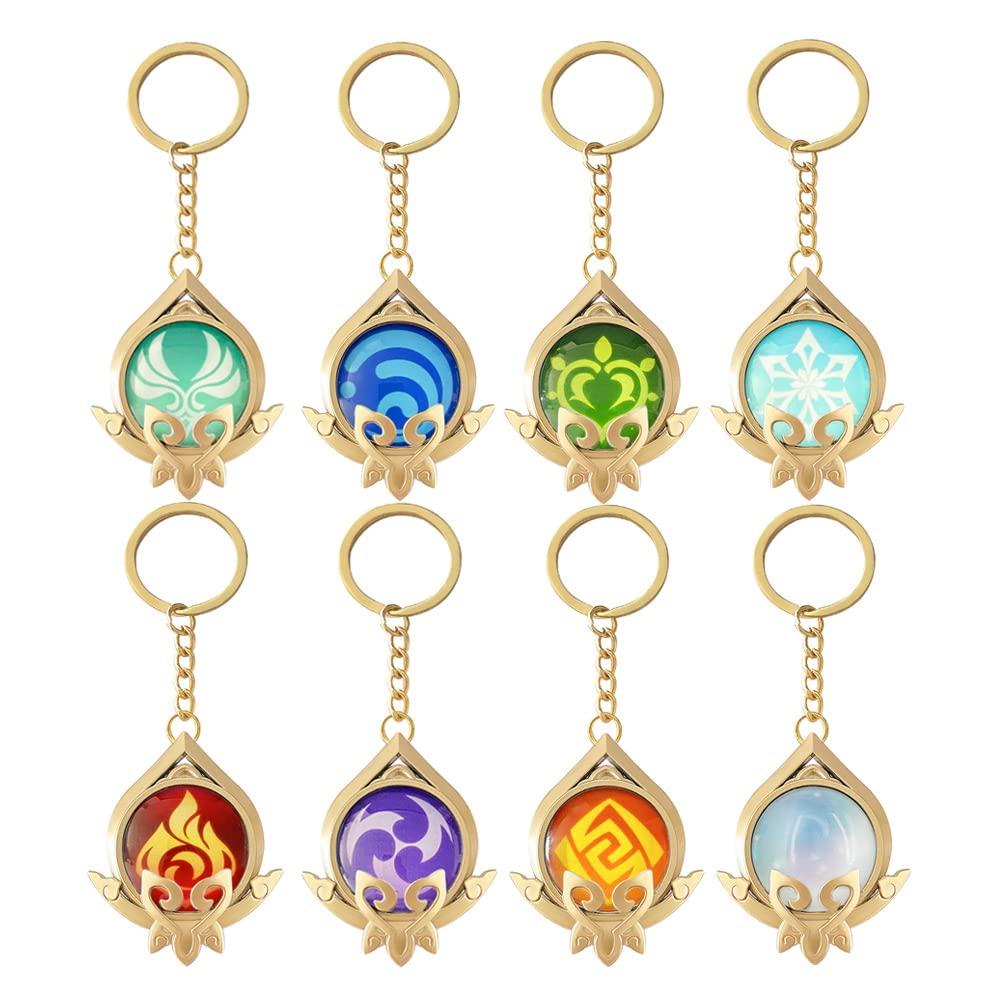 Smeru Elemental Eye of God Merchandise Keychain Pendant Small Pendant for Car Keys Bag Decoration Birthday Gift School Festival Anime Accessories