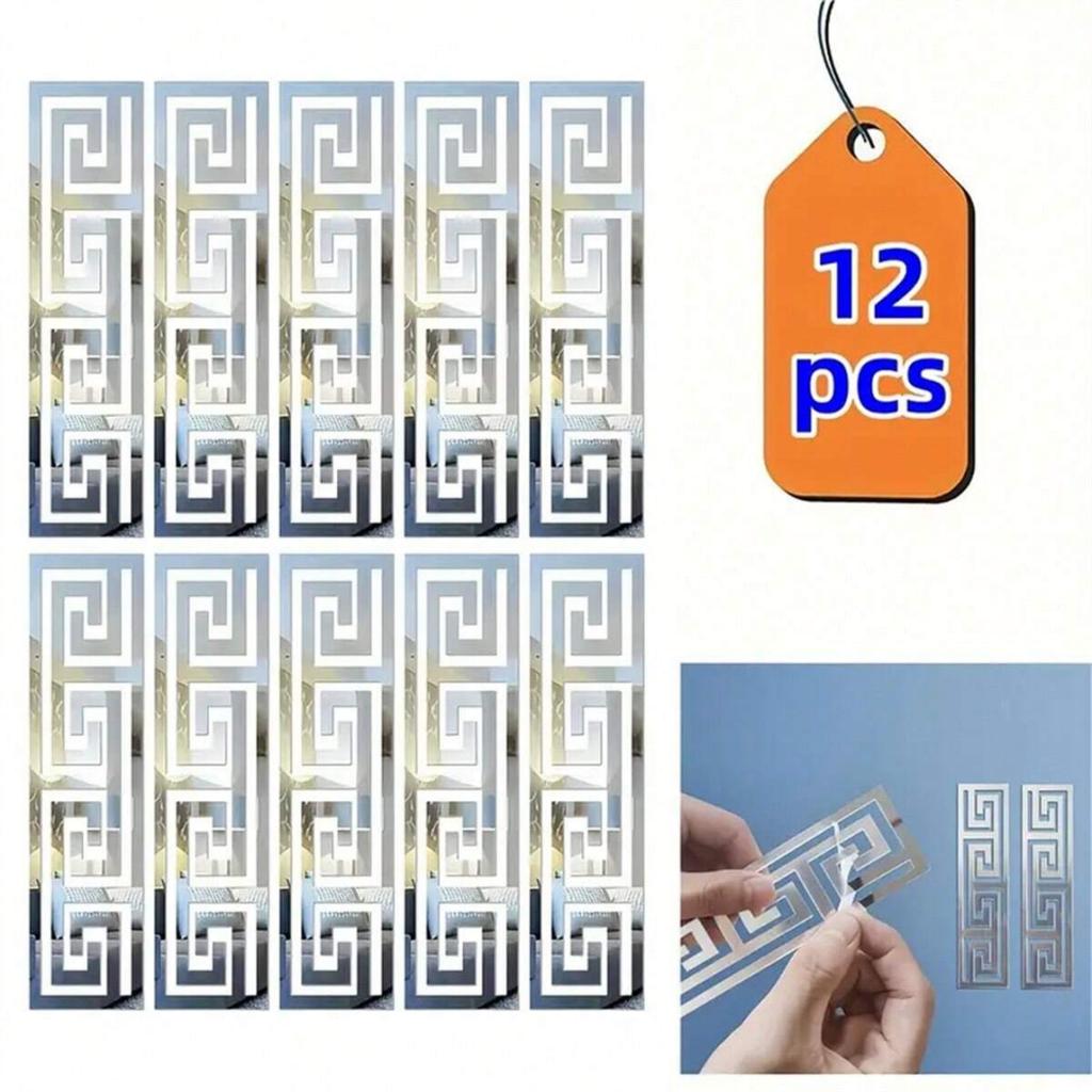12 buc 20x5cm Autocolant Oglindă 3D Autoadeziv Linie Talie DIY Autocolante de Perete pentru Camera de Zi Tavan Bordură Colț Decor de Perete