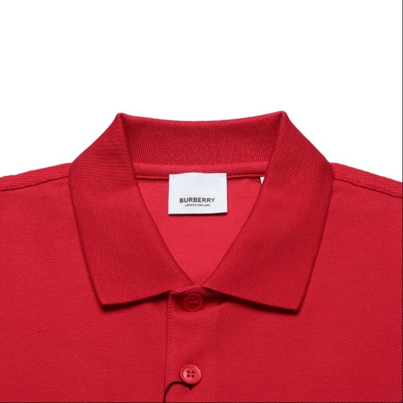 Men's Burberry FW20 Cotton Short Sleeve Polo Shirt Red 80143171