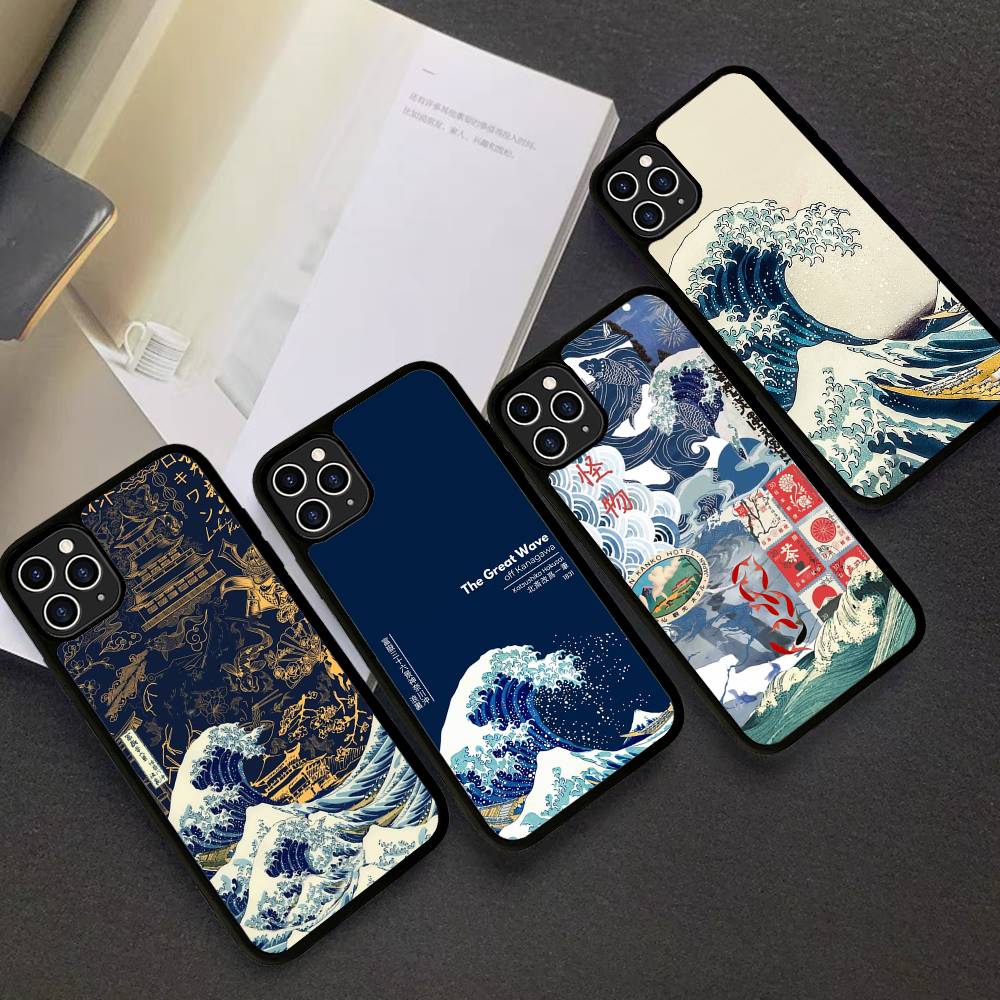 Classic Artwork Great Wave Off Kanagawa Phone Case For IPhone 17 16 Pro Max 11 12 13 14 15 Hard PC+TPU Bracket Back Cover