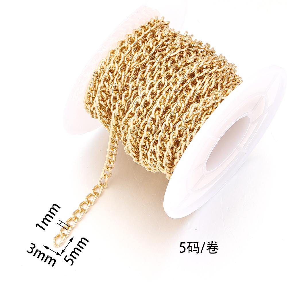 

5Yards/Roll Aluminum Chain Gold Silver Color Twisted Link Chain For Jewelry Making DIY Bracelets Necklace Accessories Supplies