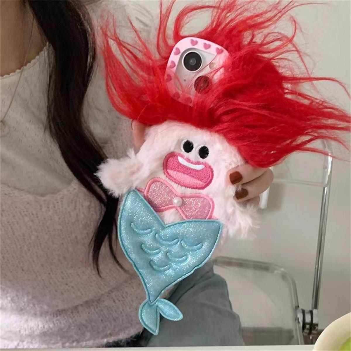 

Suitable For Ugly And Cute Cartoon Mermaid Monster iPhone 15 Pro Max 14 Phone Case 13Pro iPhone 12 11 Plush Fall Protection Case for iphone13ProMax(6.7 )