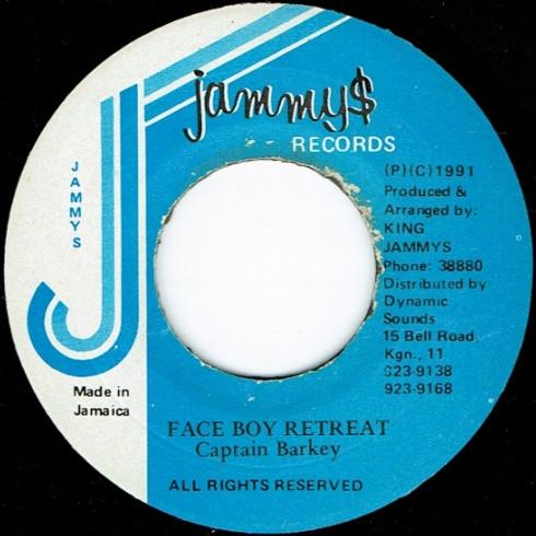 7inch Record CAPTAIN BARKEY Face Boy Retreat none Jammys Records 1991 Jamaica Reggae Ska Dub Used