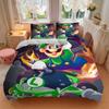 3pcs Luigi's Inferno Racer Printed Quilt Set - Includes 1 Quilt Cover and 2 Pillowcases, Machine Washable - Suitable for All Seasons.W054