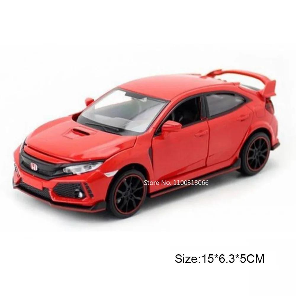 1:32 McLaren 600LT Honda CivicType-R Toys Cars Model Light Sound Miniature Car Wheel Pull Back Supercar for Boys Collection Fun