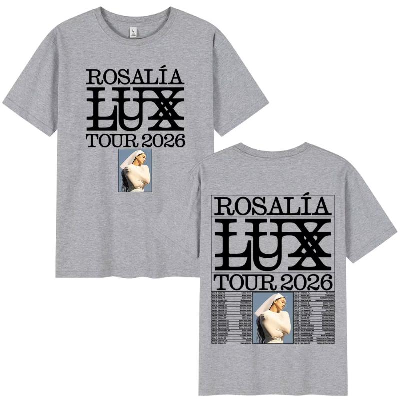 

Rosalia LUX Tour Album 2026 T Shirts Unisexs Women Clothing Casual Cotton Oversized Tshirt Fashion Harajuku Short Sleeve Tshirts S
