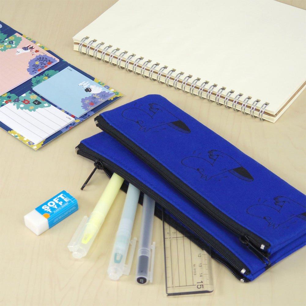 Gakken Staful Moomin Double Pencil H13037 Case, Small, Blue,