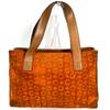 CELINE Macadam logo Bags Hand Bag Tote Bag Suede / Leather Orange/Beige