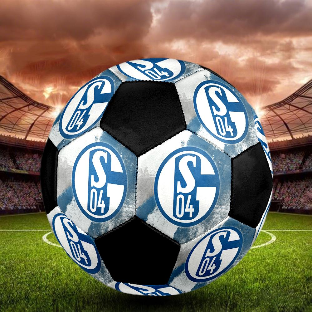 SIZE 5 FC Schalke 04 Soccer Ball Colorful All Ages Machine Stitched PVC Competition Ready Durable High-Bounce