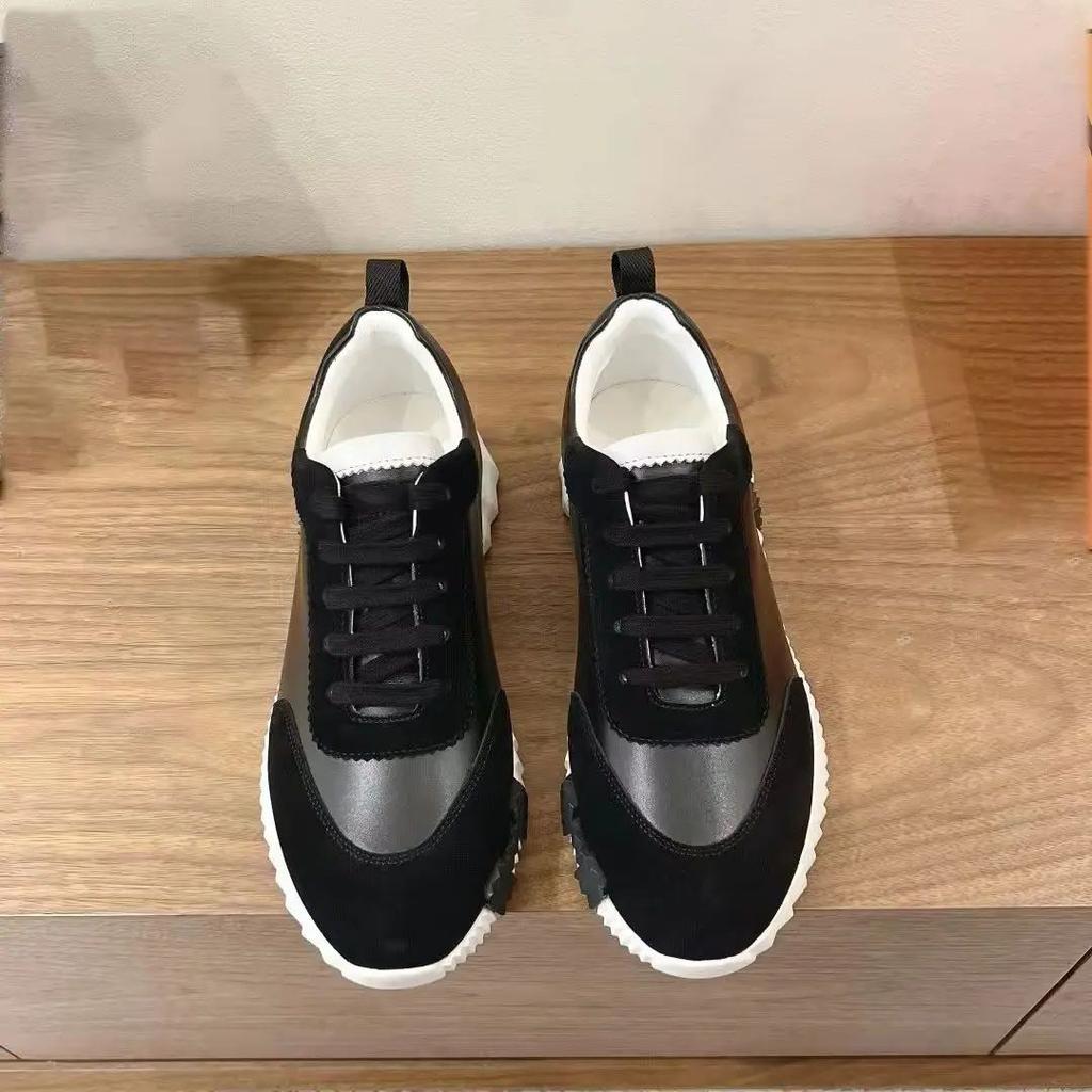 Leather Casual Men's and Women's Shoes with Laces, Mesh Surface, Breathable, Suitable for Running and Exercising, Lightweight