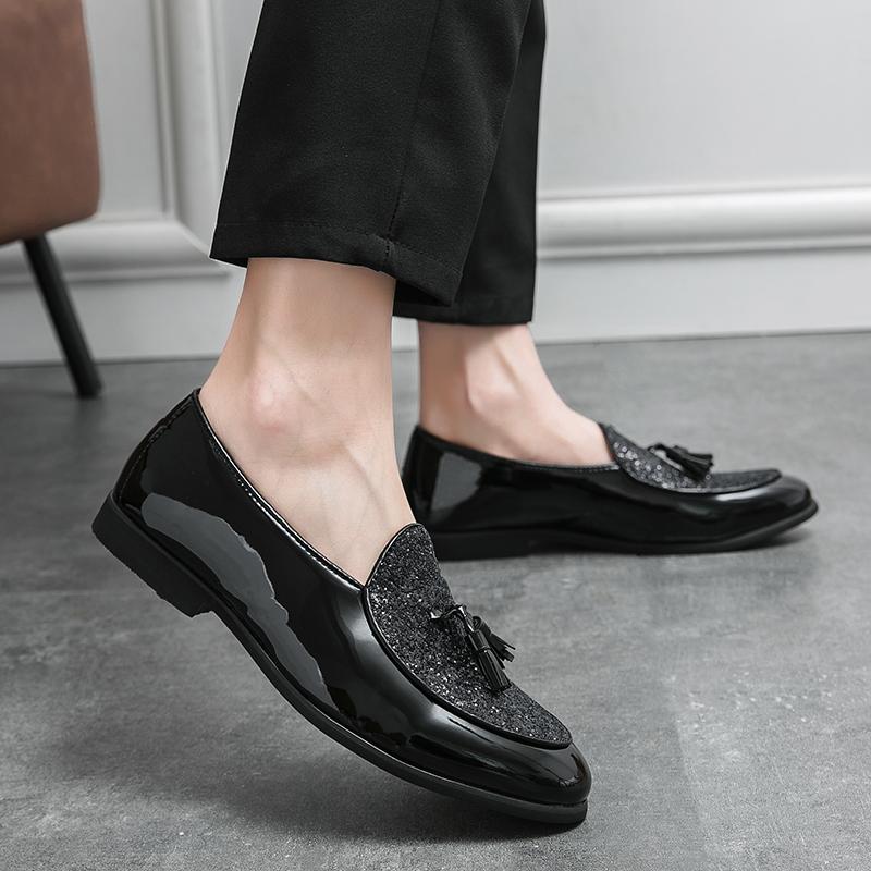 Men Loafers Street Style Classic Formal Business Wedding Dress Prom Blazers Tuxedo Party Tassels Shoes Plus Size