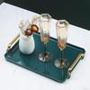 Chic Serving Tray Solid Color Appetizer Tray No Burrs Thicken Comfortable Grip Utility Dessert Tray