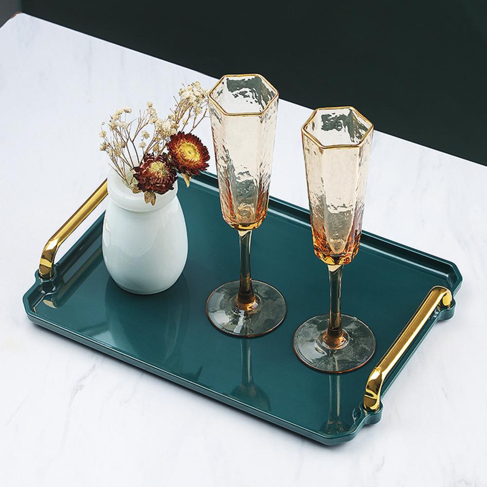 Chic Serving Tray Solid Color Appetizer Tray No Burrs Thicken Comfortable Grip Utility Dessert Tray