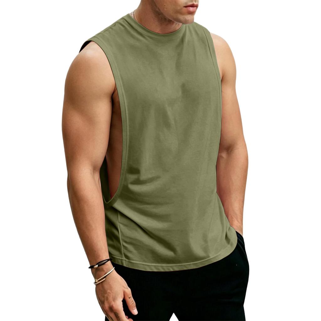 Men's Sleeveless Athletic Tank Top Muscle Shirt Gym Fitness Breathable Stretch Quick Dry Sports Vest for Summer Training