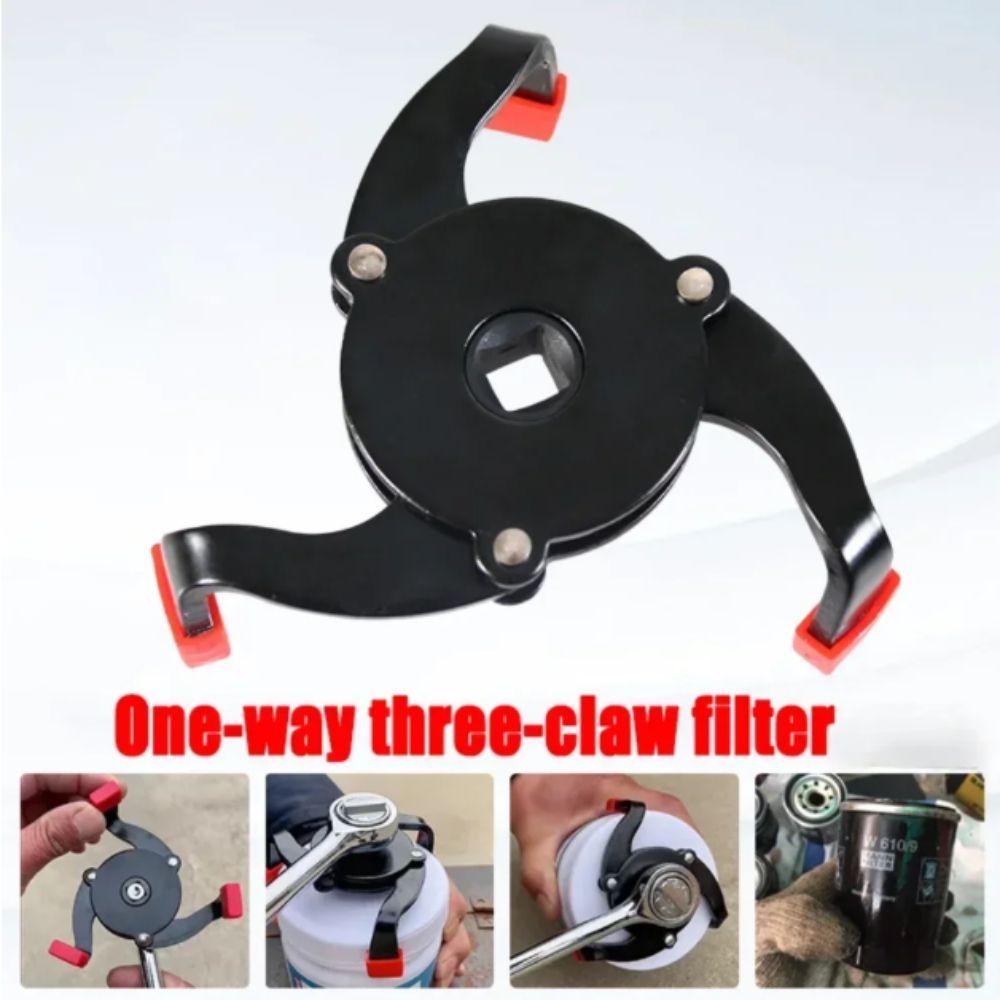 Universal Design Oil Filter Wrench High Strength Steel 3 Jaw Tool  Filter Removal