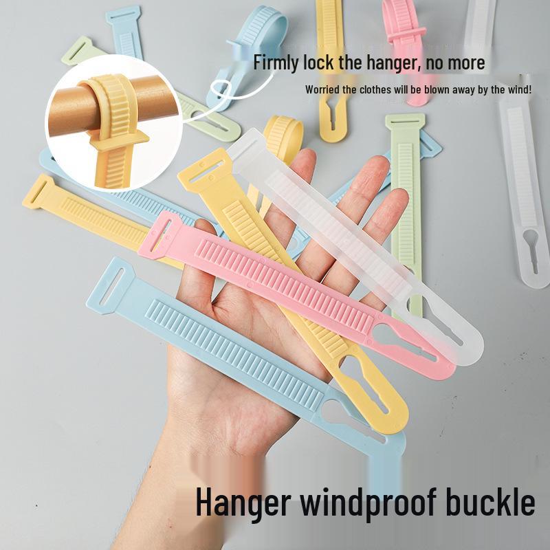 Windproof Non-Slip Clothes Drying Hanger with Anti-High-Rise Clips