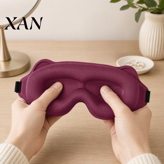 Non-pressing Eye Mask Zero Pressure Sleep Mask, 3D Contoured Cover for Travel, Light Slow Rebound Memory Foam Blocking Blindfold Nap, Cute Cat