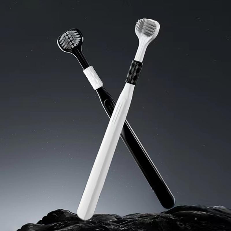 

2/3PCS Three-Sided Toothbrush for Comprehensive Cleaning Ideal Angle Design Raised Tongue Coating Brush Soft Bristles for Teeth