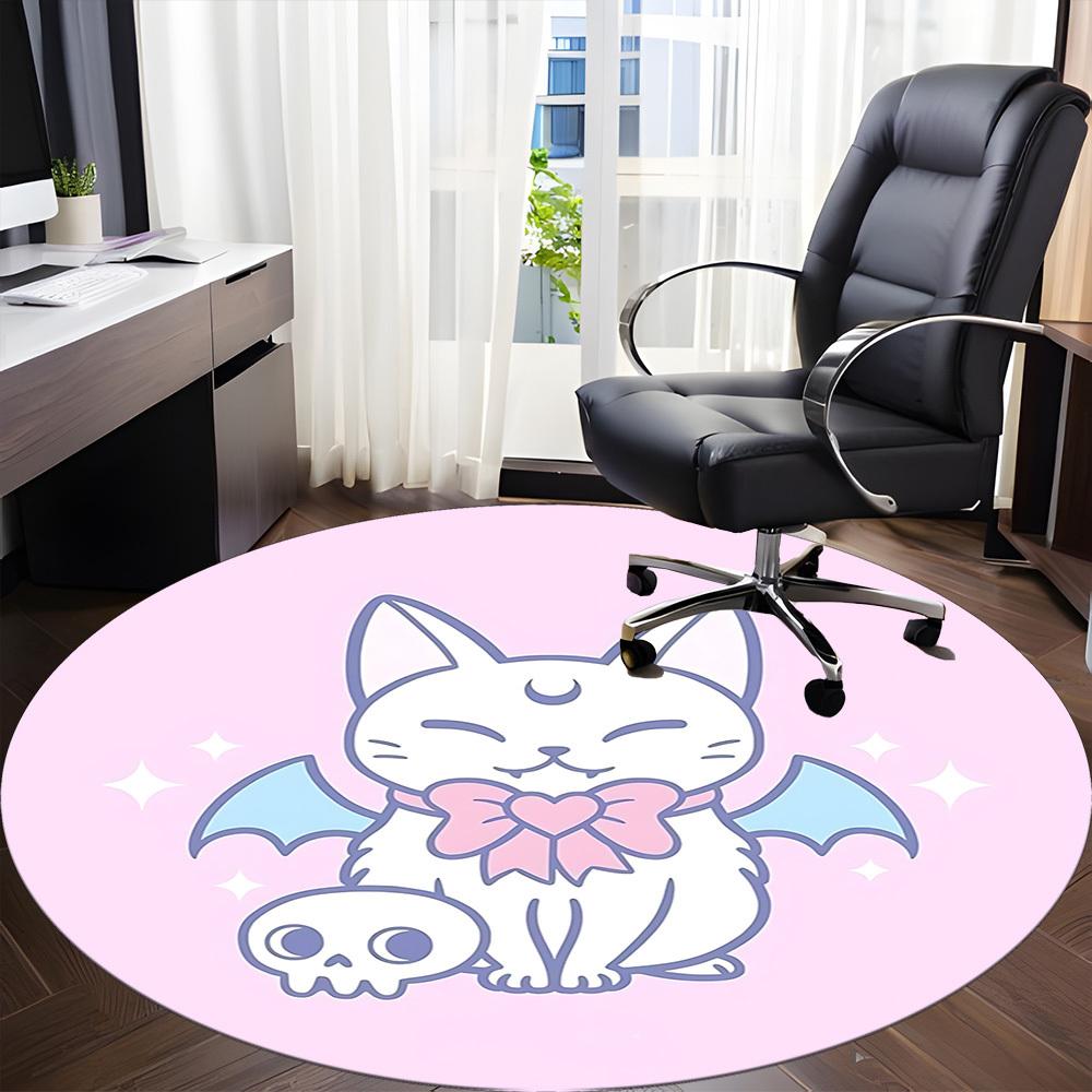 1pc Bat Cat Skull Chair Carpet for Office, , Non-slip carpet, Very suitable for offices, farmhouses,Outdoor carpet yy251120035